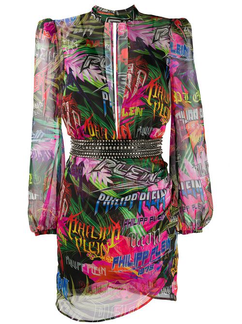 Jungle Rock long-sleeve dress - Pink