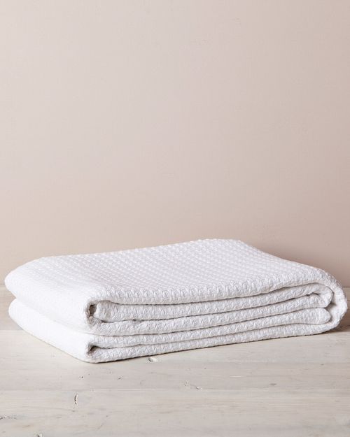 White Cotton Thermal Blanket