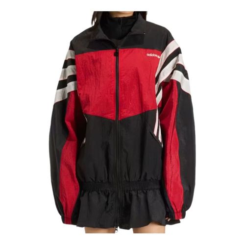 (WMNS) Santiago Woven Track Top Asia Sizing 'Black Red'