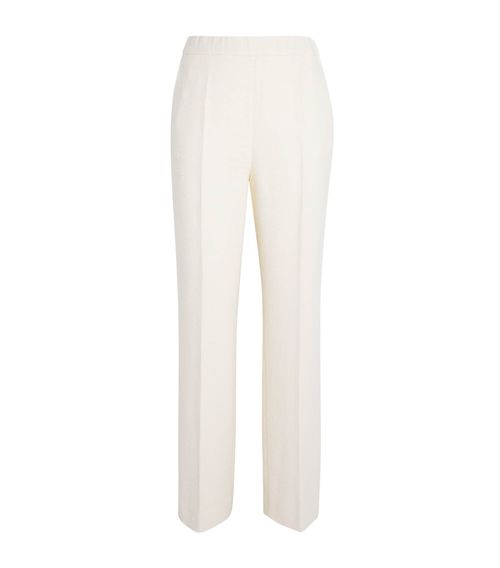Wool-Sik-Linen-Blend Tan Trousers