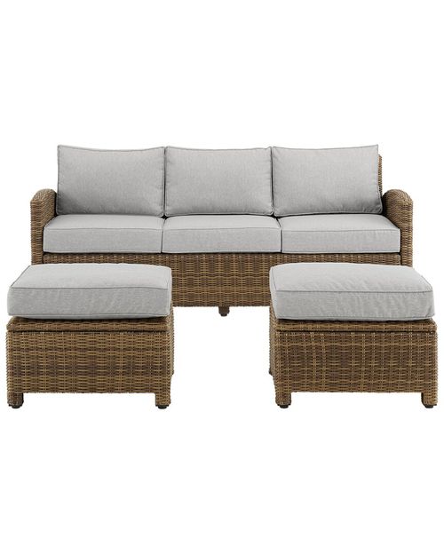 Bradenton 3Pc Outdoor Wicker Sofa Set