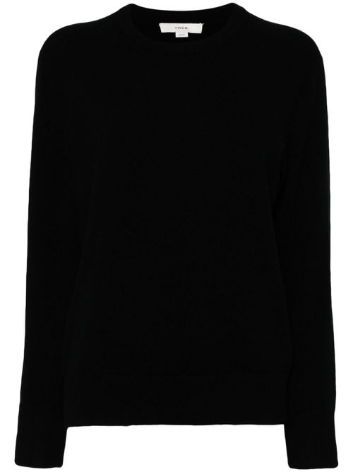 Knitted wool-cashmere blend sweater - Black