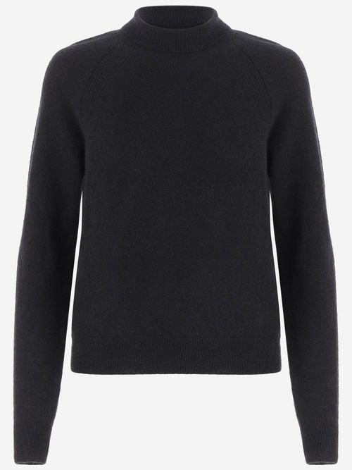 Cashmere and Silk Knit Sweater — Black