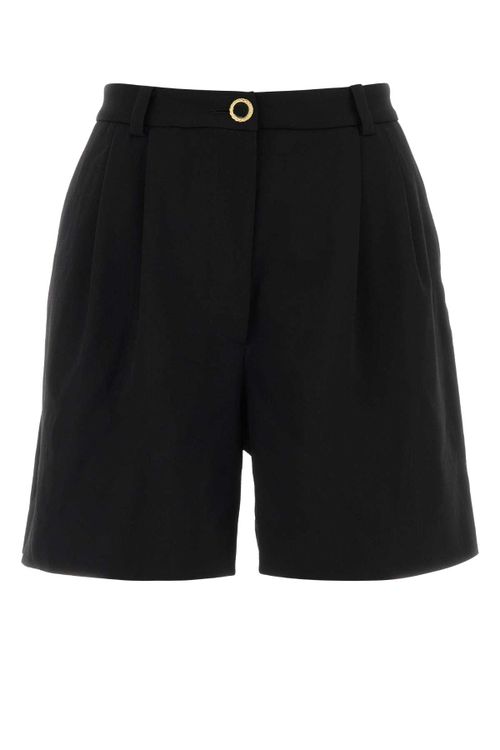 Crepe Bermuda Shorts — Black