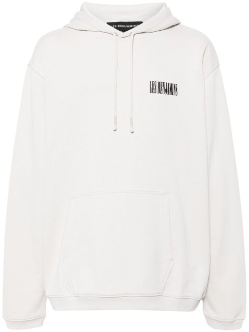 Logo-print cotton hoodie - Grey