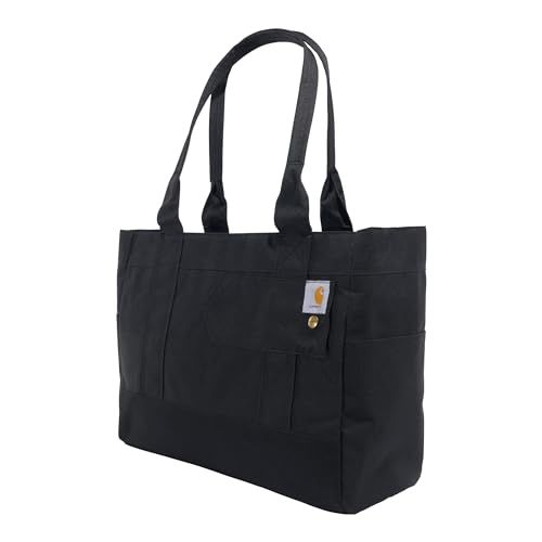 Carhartt Zip, Durable Water-Resistant Bag with Zipper Closure, Horizontal Tote (Black), One Size