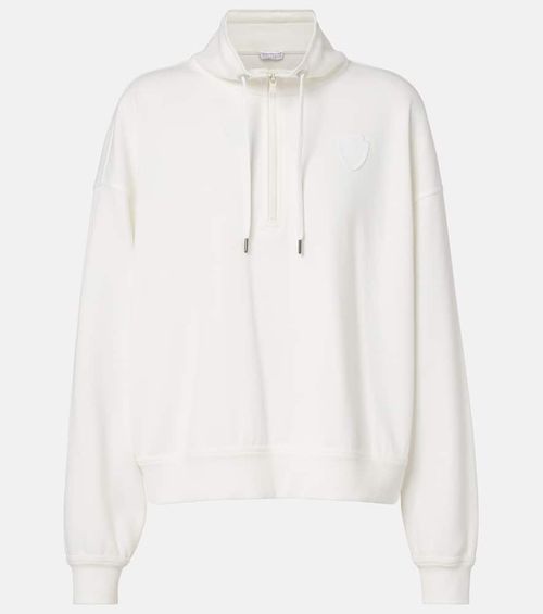 Cotton-blend zip-up sweatshirt