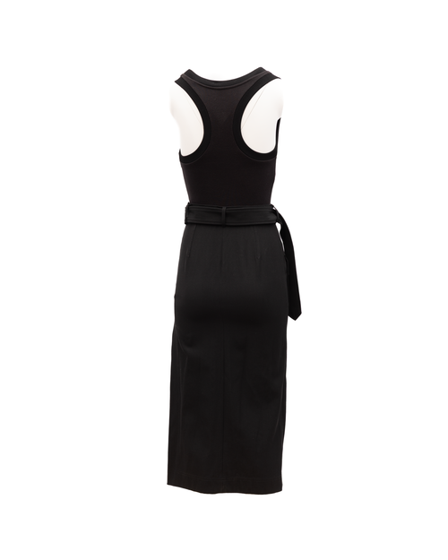 Acetate and Silk Dress — Black