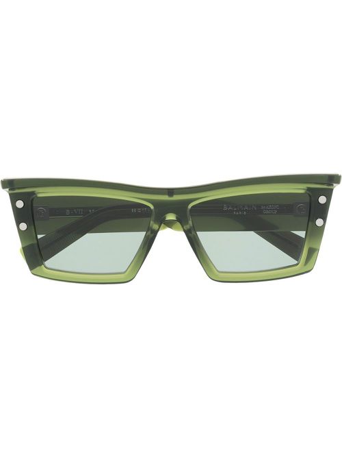 Square-frame tinted sunglasses - Green