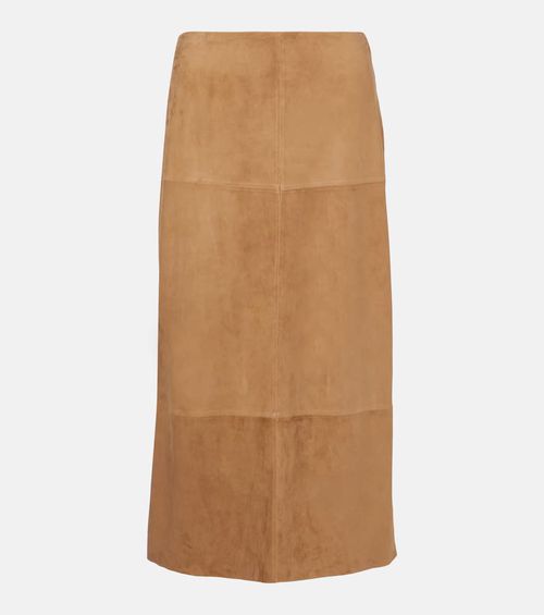 Leather midi skirt