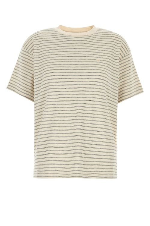 ANINE BING Embroidered cotton blend oversize Cade t-shirt