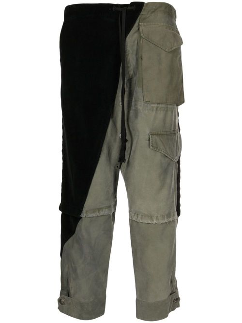 Army Jacket Tux panelled trousers - Black
