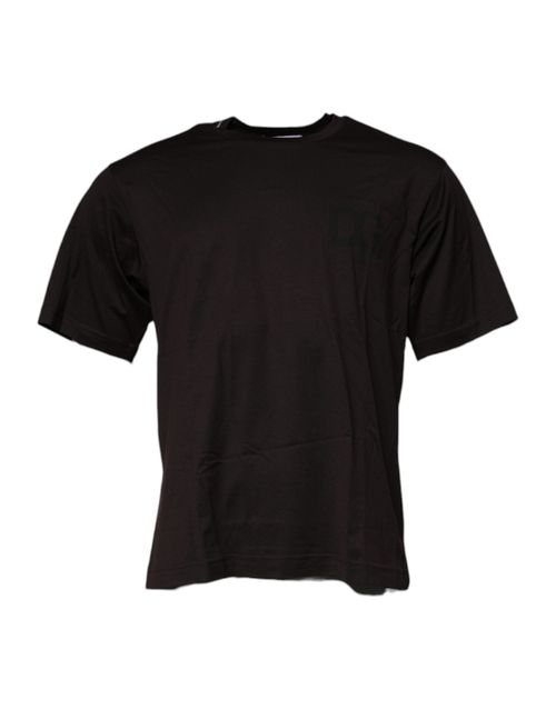 Logo Cotton Crew Neck T-Shirt — Brown