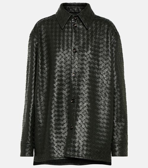 Intrecciato leather shirt