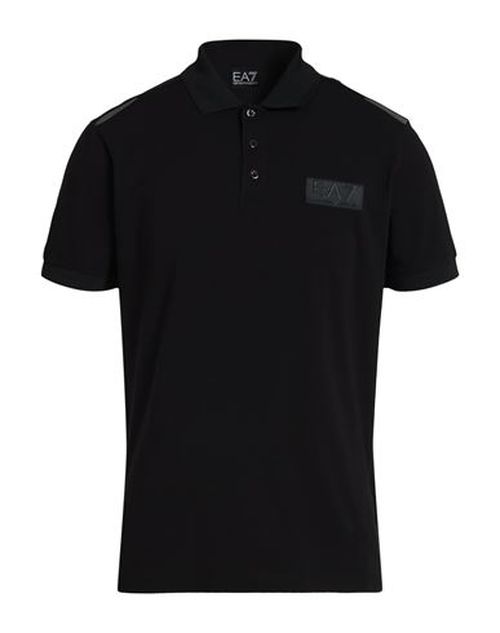 Man Polo shirt Black Size L Cotton, Elastane