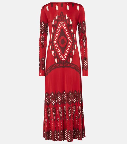 Printed jersey maxi dress