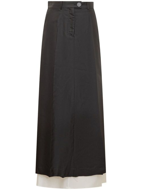 Double-layered maxi skirt - Black