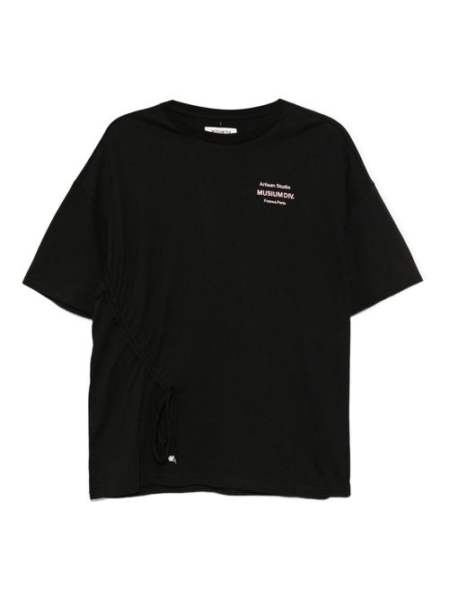 Logo-embroidered T-shirt - Black