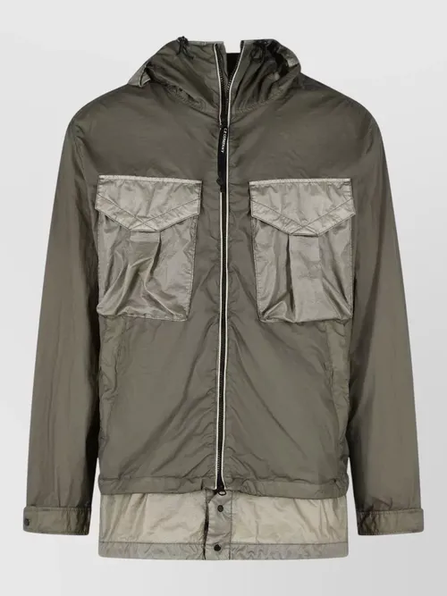 C.P. Company - hooded polyamide jacket multiple pocket