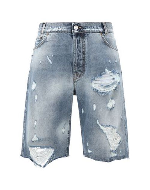 Destroyed Denim Man Denim shorts Blue