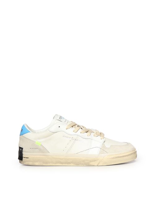 Sneakers Blue Leather Fabric - Men
