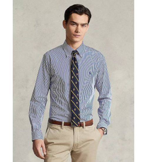 Polo Ralph Lauren for man. 710928255008 Custom Fit Shirt blue (L), Casual, Cotton, Classic, Long sleeve