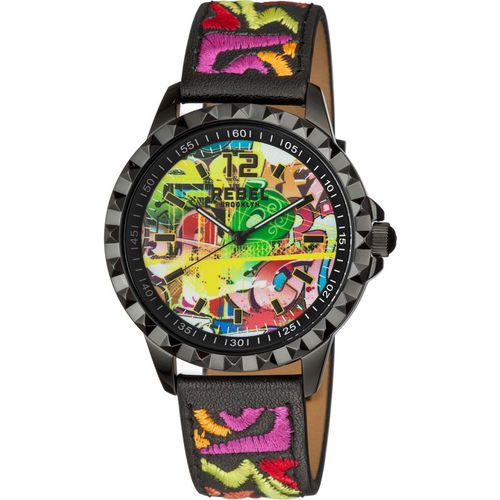 Rebel WoMens Dumbo Black Dial Leather Watch - One Size