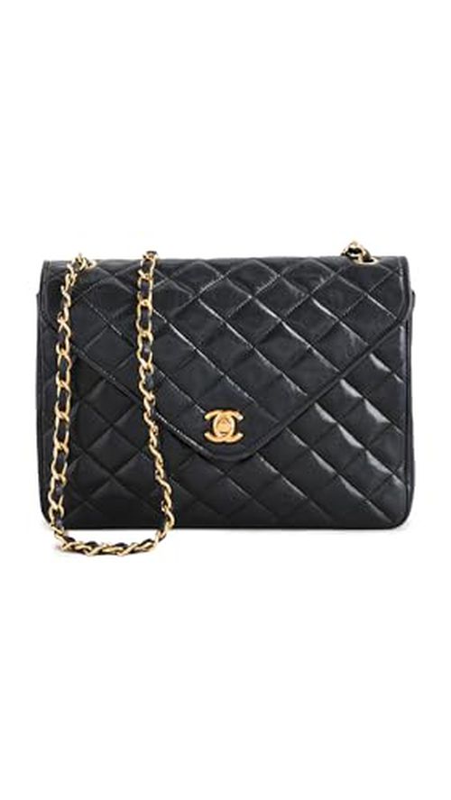 Shopbop Archive Women's Pre-Loved Chanel Chain Quilted Lambskin Shoulder Bag, Black, One Size