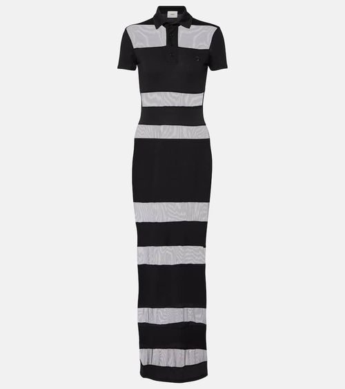 Striped sheer maxi dress