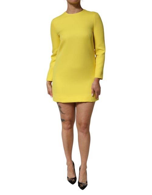 Long-Sleeve Mini Dress — Yellow