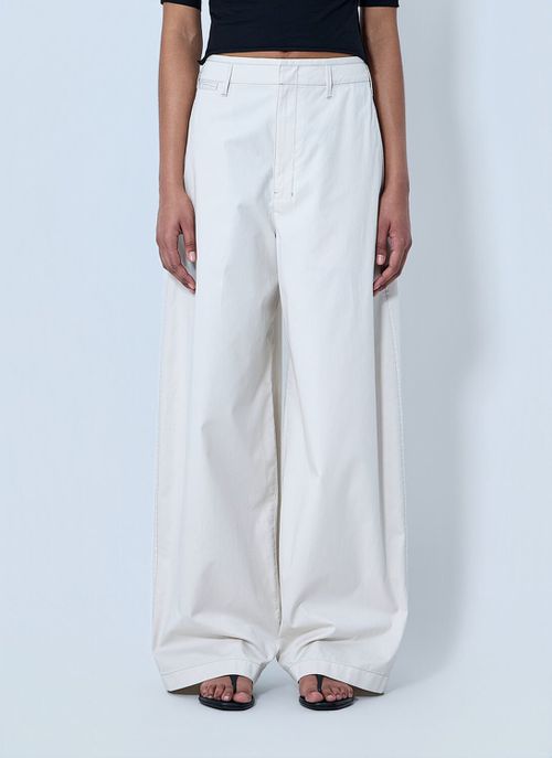 Wide-leg Tailored Trousers - Woman Pants White Fr