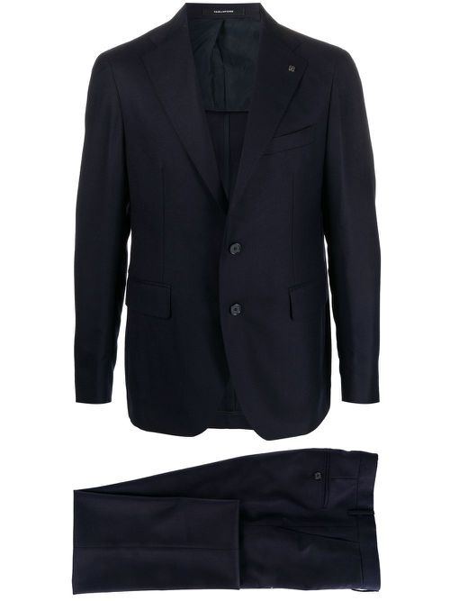 Single-breasted virgin wool suit - Blue