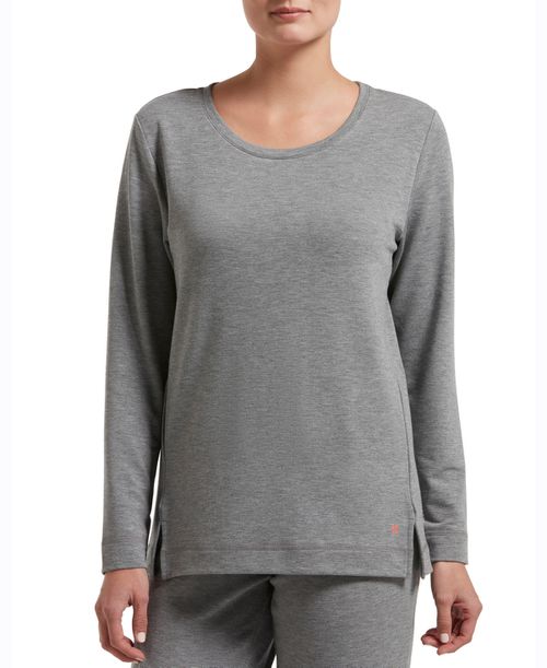 Plus Size Solid Long Sleeve Lounge T-Shirt - Med. Grey Heather