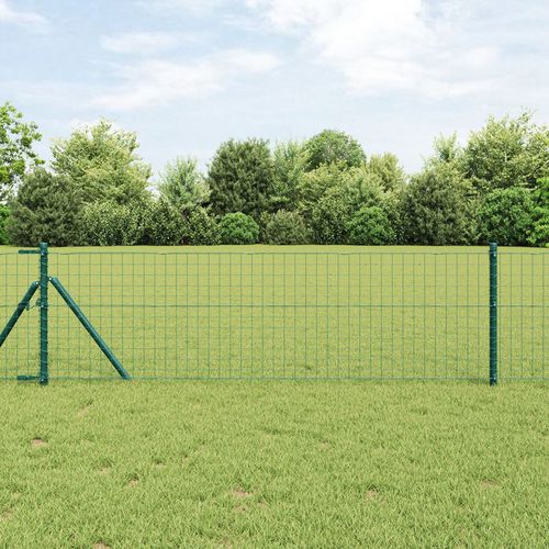 Fence Posts 26 pcs Green √ò32 mm 120 cm Galvanised Steel