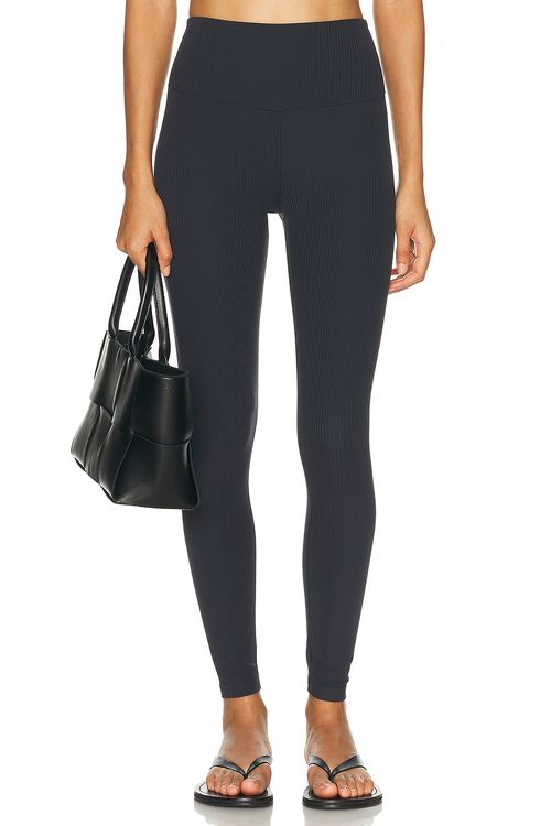Splits59 Airweight Rib High Waist 7/8 Legging in Black - Black. M also in L