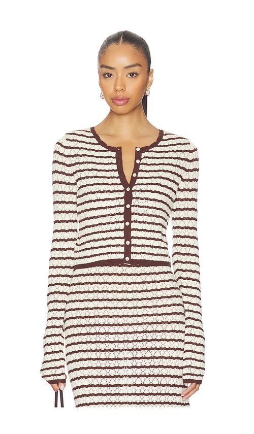 LSPACE Rosalie Cardigan in Brown. L. Also in M, S