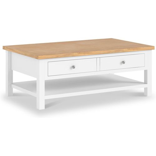 Farrow XL Coffee Table with 2 Drawers | White Cream Grey | Roseland