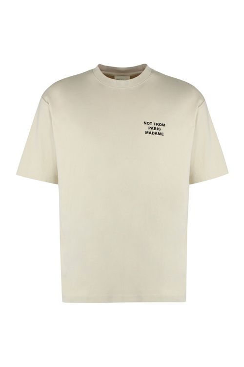 Drôle De Monsieur Slogan Cotton Crew-Neck T-Shirt