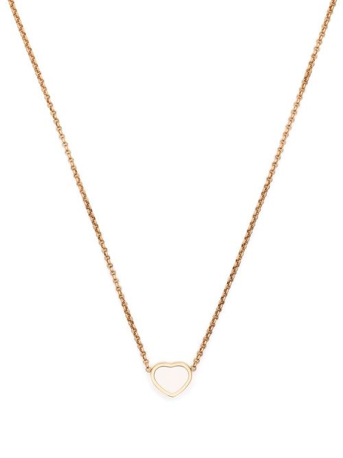 18kt rose gold My Happy Heart mother-of-pearl necklace - Pink