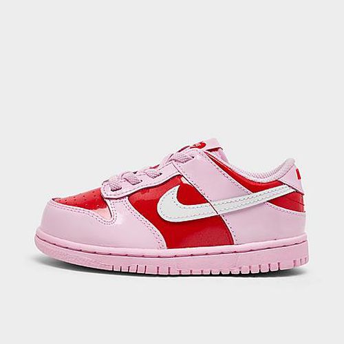 Girls' Toddler Dunk Low Stretch Lace Casual Shoes in Pink Foam/Summit White/Light Crimson