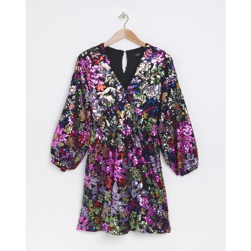 Joanna Hope Sequin Tie Neck Dre
