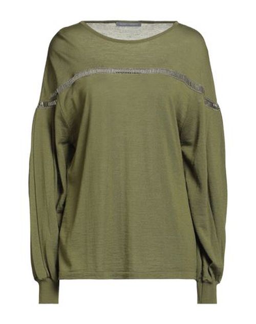 Woman Sweater Military green Size 12 Virgin Wool
