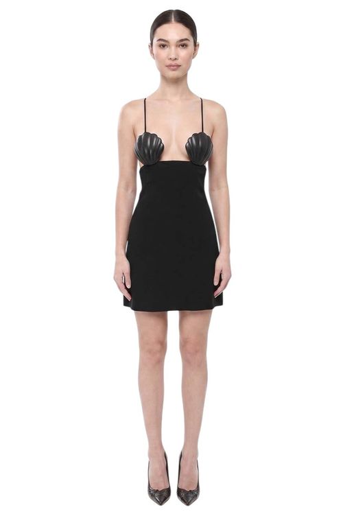 Black Sweet Heart Neck Mini Dress