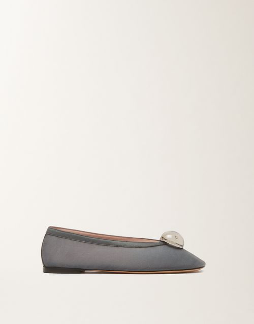 Ballerina flat in mesh, gray