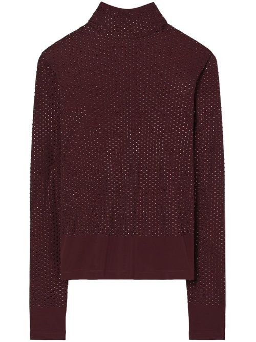 Crystal-embellished turtleneck - Red