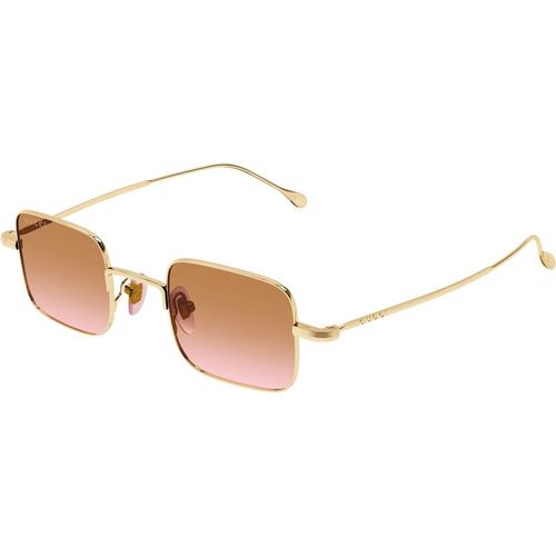 Gucci Unisex Gucci GG1813S 004 Sunglasses Metal Gold Orange Squared