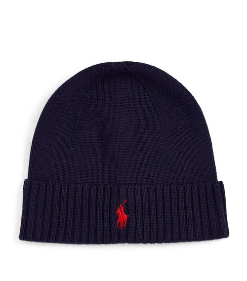 Merino Wool Polo Pony Beanie