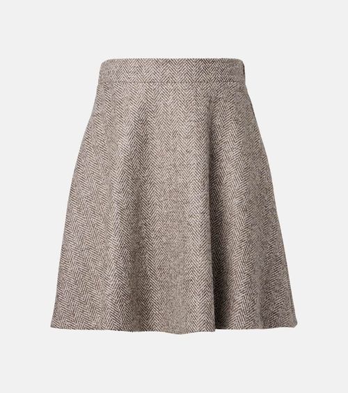 High-rise wool-blend miniskirt