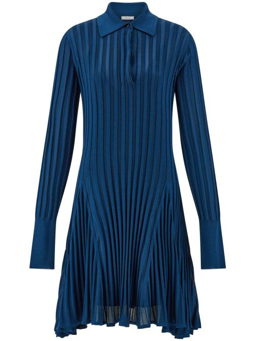 Semi-sheer skater dress - Blue