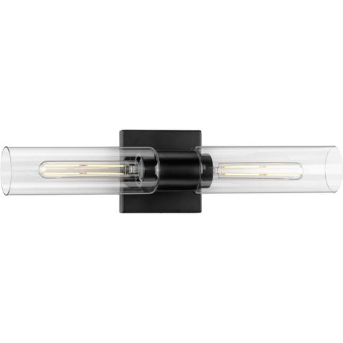 Matte Black Two Light Bath Bracket from the Clarion Collection